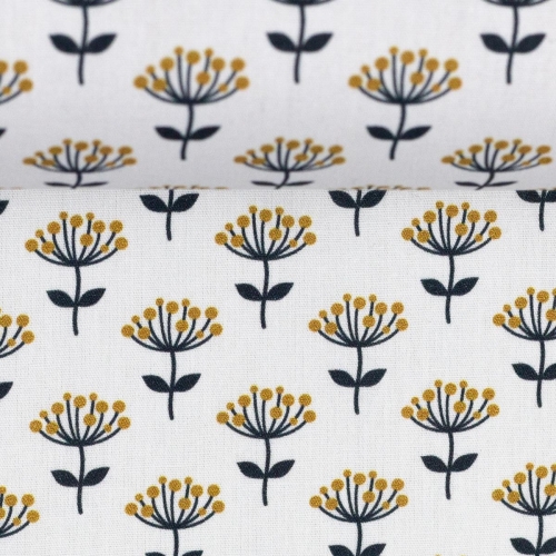 Baumwolle "Jule" weiß mit Pusteblumen